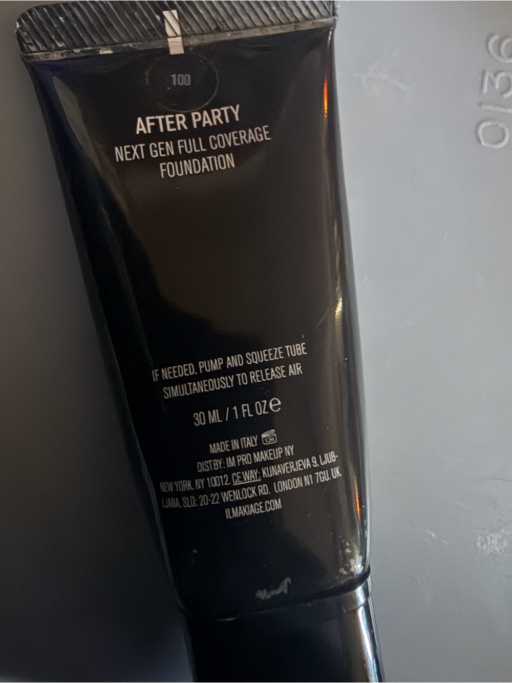 Il Makiage After Party Next Gen Full Coverage Foundation in shade 100.